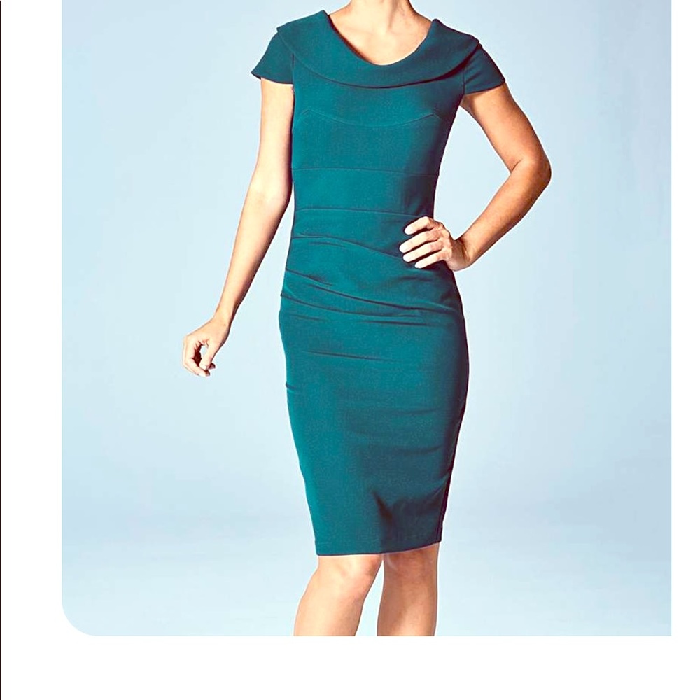 NWT Eden Row Virginia ruched dress in Teal